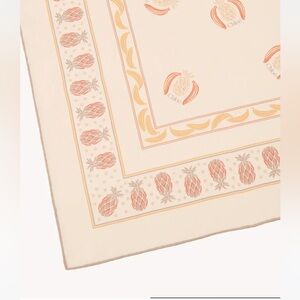 Chloe NWT banana pineapple square cream silk scarf